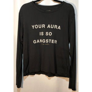 SPIRITUAL GANGSTER AURA ZENA BOYFRIEND TEE black LS Your Aura is so Gangster
